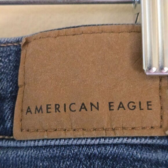 American Eagle Super High Rise Baggy Straight Cargo Jeans Size 0 - Picture 9 of 12